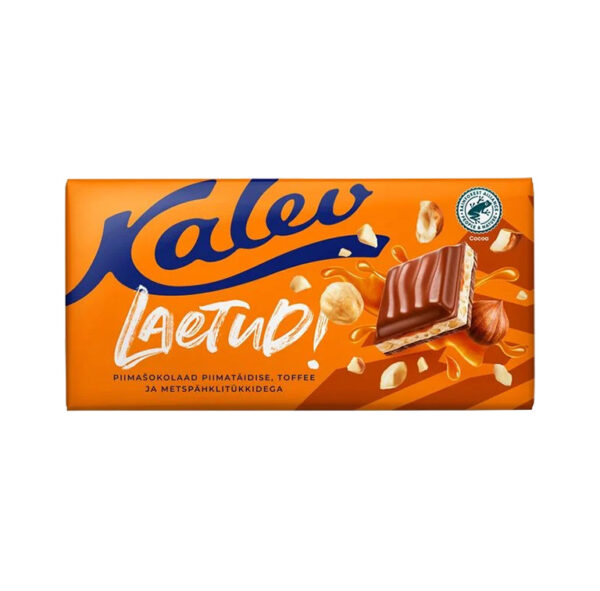 Piimašokolaad piimatäidise, toffee ja metspähklitükkidega, KALEV, 145 g