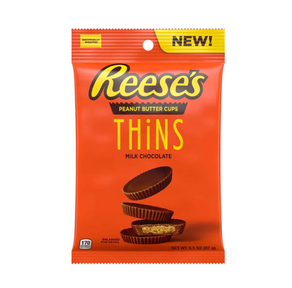 Šokolaadikorvid maapähklikreemiga REESE'S THINS, 87g