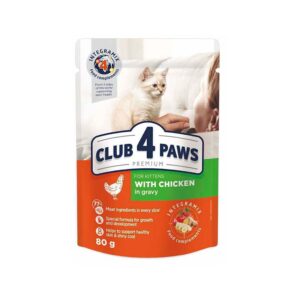 Kassisööt Premium kassipojale kanaga, CLUB4PAWS, 80 g