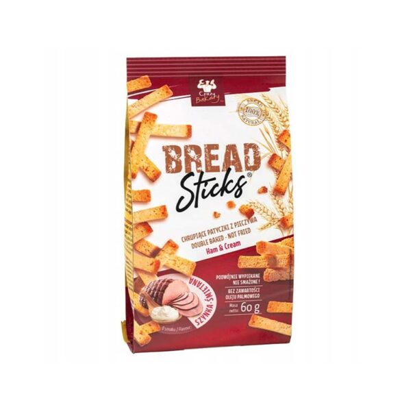 Leivakrõpsud singi ja hapukoore, CRAZY BAKERY, 60 g