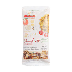 Orecchiette pasta baklažaani, kappari ja paprikaga TIBERINO 200g